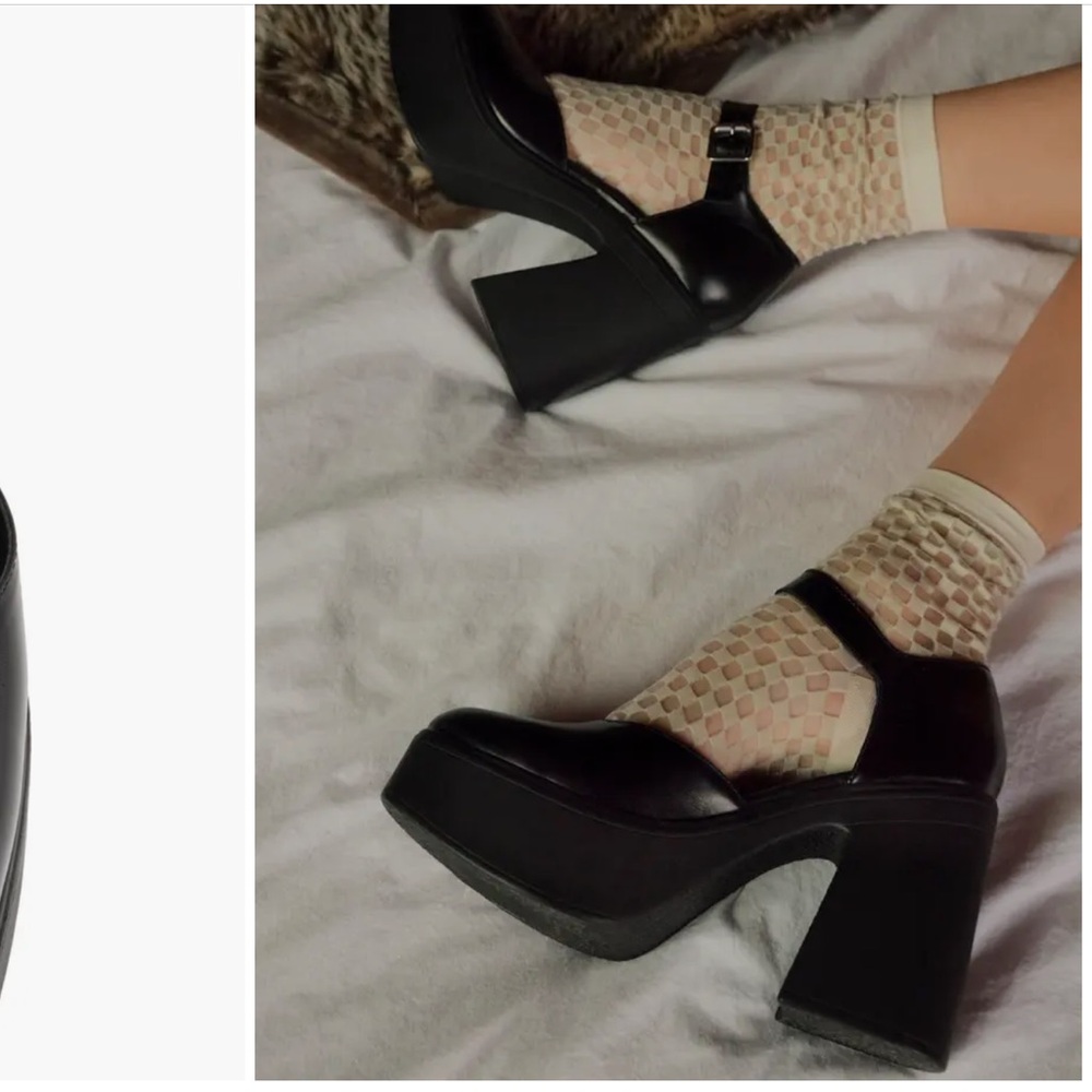 Free People Black Platform Mary Jane Shoes